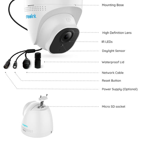 Image of PoE IP Camera  5MP SD card slot Dome Security Outdoor Surveillance Camera CCTV Nightvision Video Surveillance RLC-520