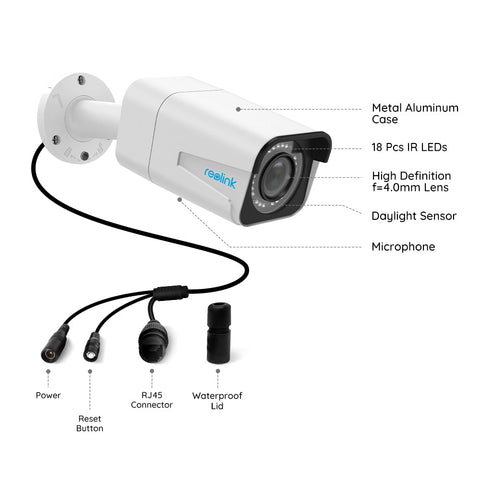 Image of 4K ip camera PoE outdoor nightvision IP66 waterproof audio bullet 8MP security camera B800